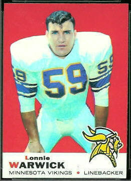 Lonnie Warwick 1969 Topps football card