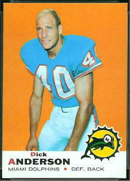 Dick Anderson 1969 Topps football card Dick Anderson 1969 Topps football card