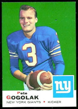 Pete Gogolak 1969 Topps football card