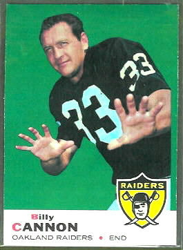Billy Cannon 1969 Topps football card