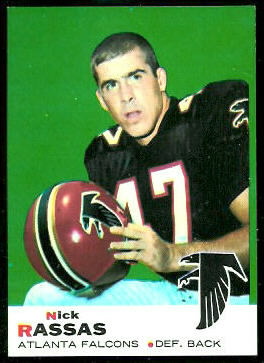 Nick Rassas 1969 Topps football card