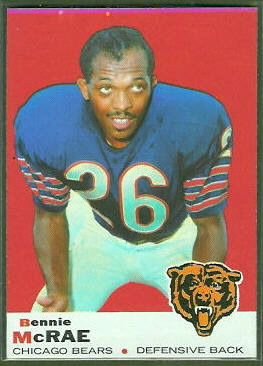 Bennie McRae 1969 Topps football card