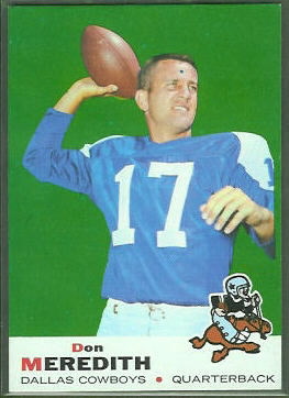 Don Meredith 1969 Topps football card