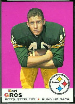 Earl Gros 1969 Topps football card