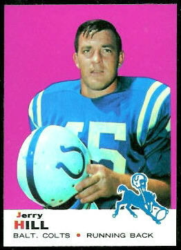 Jerry Hill 1969 Topps football card