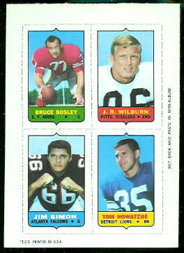 Bruce Bosley, J.R. Wilburn, Jim Simon, Tom Nowatzke - 1969 Topps 4-in-1 ...
