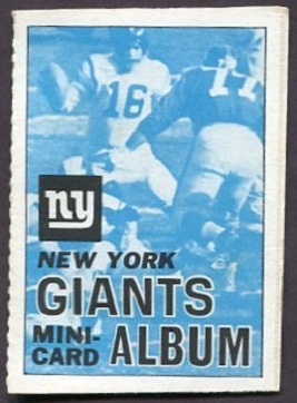 New York Giants 1969 Topps Mini-Card Albums football card