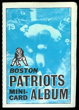 Boston Patriots 1969 Topps Mini-Card Albums football card