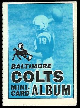 Baltimore Colts 1969 Topps Mini-Card Albums football card