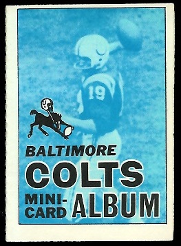 Baltimore Colts 1969 Topps Mini-Card Albums football card