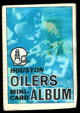 Houston Oilers 1969 Topps Mini-Card Albums football card