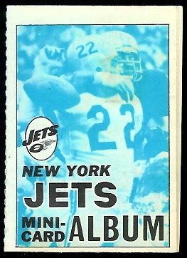 New York Jets 1969 Topps Mini-Card Albums football card