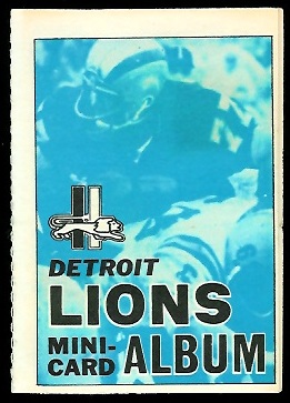 Detroit Lions 1969 Topps Mini-Card Albums football card