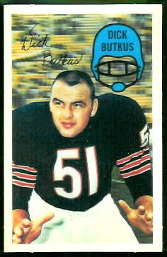 Dick Butkus 1970 Kelloggs football card