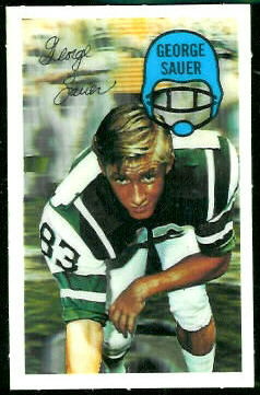 George Sauer Jr. 1970 Kelloggs football card