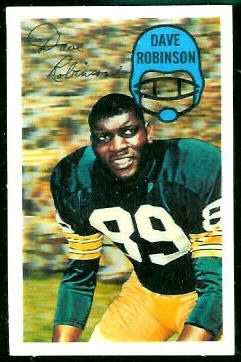 Dave Robinson 1970 Kelloggs football card