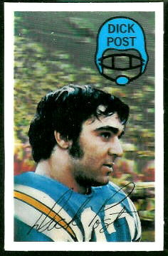 Dick Post 1970 Kelloggs football card