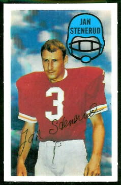 Jan Stenerud 1970 Kelloggs football card