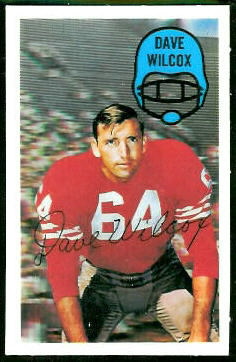 Dave Wilcox 1970 Kelloggs football card