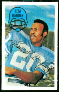 Lem Barney 1970 Kelloggs football card