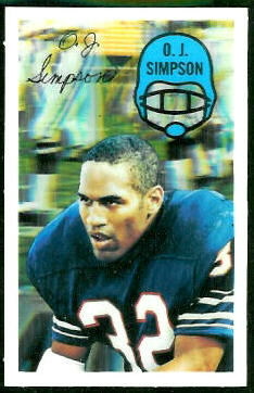 O.J. Simpson 1970 Kelloggs football card