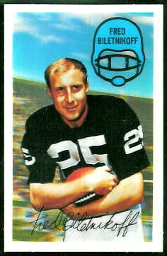 Fred Biletnikoff 1970 Kelloggs football card