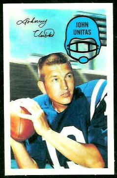 John Unitas 1970 Kelloggs football card