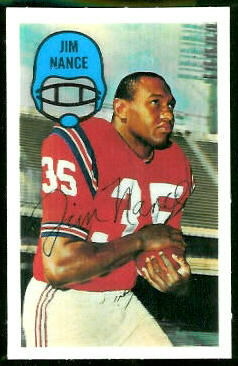 Jim Nance 1970 Kelloggs football card