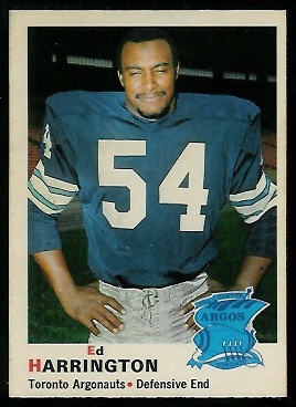 Ed Harrington 1970 O-Pee-Chee CFL football card