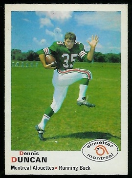 Dennis Duncan 1970 O-Pee-Chee CFL football card