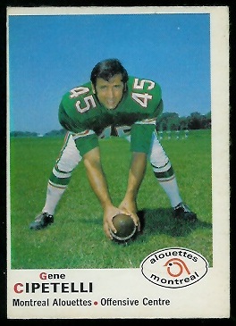 Gene Ceppetelli 1970 O-Pee-Chee CFL football card Gene Ceppetelli 1970 O-Pee-Chee CFL football card