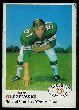 Harry Olszewski 1970 O-Pee-Chee CFL football card Harry Olszewski 1970 O-Pee-Chee CFL football card