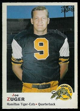 Joe Zuger 1970 O-Pee-Chee CFL football card