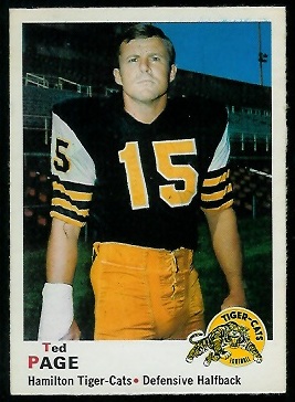 Ted Page 1970 O-Pee-Chee CFL football card