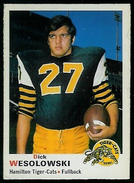 Dick Wesolowski 1970 O-Pee-Chee CFL football card