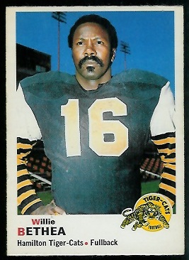 Willie Bethea 1970 O-Pee-Chee CFL football card