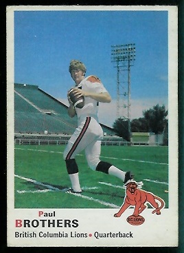 Paul Brothers 1970 O-Pee-Chee CFL football card