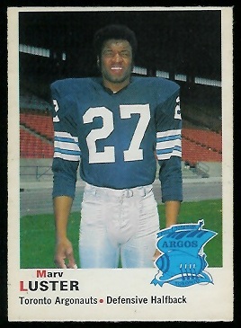 Marv Luster 1970 O-Pee-Chee CFL football card Marv Luster 1970 O-Pee-Chee CFL football card