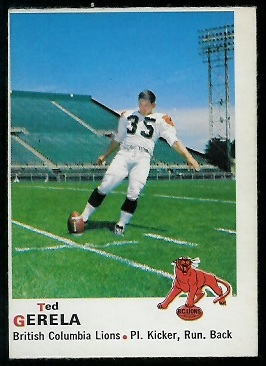 Ted Gerela 1970 O-Pee-Chee CFL football card