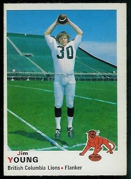 Jim Young 1970 O-Pee-Chee CFL football card Jim Young 1970 O-Pee-Chee CFL football card