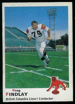 Greg Findlay 1970 O-Pee-Chee CFL football card