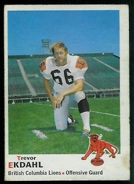 Trevor Ekdahl 1970 O-Pee-Chee CFL football card