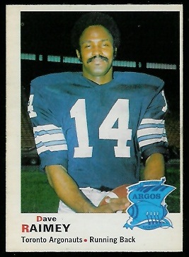 Dave Raimey 1970 O-Pee-Chee CFL football card Dave Raimey 1970 O-Pee-Chee CFL football card