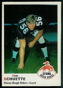 Tom Schuette 1970 O-Pee-Chee CFL football card