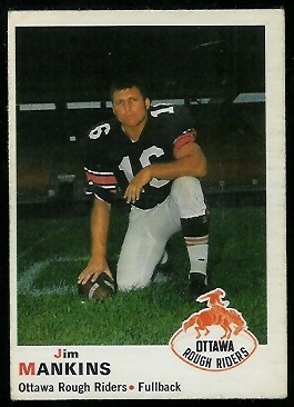 Jim Mankins 1970 O-Pee-Chee CFL football card Jim Mankins 1970 O-Pee-Chee CFL football card