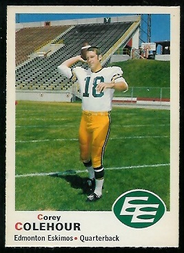 Corey Colehour 1970 O-Pee-Chee CFL football card