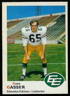 Dave Gasser 1970 O-Pee-Chee CFL football card