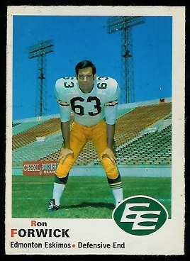 Ron Forwick 1970 O-Pee-Chee CFL football card