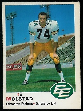 Ed Molstad 1970 O-Pee-Chee CFL football card
