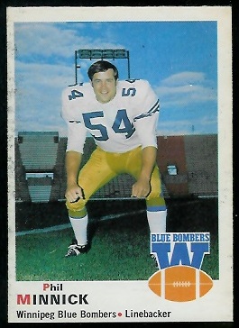 Phil Minnick 1970 O-Pee-Chee CFL football card